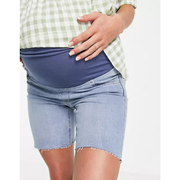 Cotton:On Overbump Bermuda Stretch Fit Maternity Short, Women's Size 6 - Blue - Picture 1 of 9